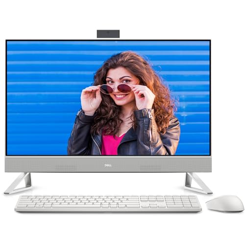 Dell Inspiron 27 Zoll 7730 All-in-One Desktop-PC, 27 Zoll FHD, Intel Core i5-1334U, 16 GB RAM, 512 GB SSD, Grafik Intel Iris XE, Windows 11 Home – Französische AZERTY-Tastatur, Weiß