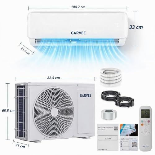 Leise Split-Klimaanlage 24000 BTU (7,2 kW) – Inverter für Heizen & Kühlen – A++ Energieeffizienz – Antibakterieller Verdampfer, Aktivkohlefilter, R32 – WiFi & App-Steuerung