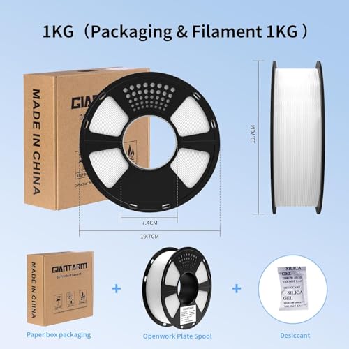 GIANTARM ABS+ Filament 1.75 mm, 3D Drucker Filament 1 kg, 1 Spule, Durchmessertoleranz +/- 0.02 mm, ABS Apfelgrün green