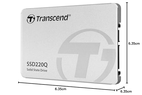 Transcend 2TB SSD220Q 2,5" SATA III SSD, bis 550 MB/s, SLC-Cache | Interne SSD, LDPC-Fehlerkorrektur (ECC), kompatibel mit Laptops und Desktop-PCs