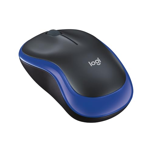 Logitech M185 Kabellose Maus, 2,4 GHz mit USB-Nano-Empfänger | 12 Monate Batterielaufzeit, 1000 DPI Optical Tracking, Für Links- und Rechtshänder, Kompatibel mit PC, Mac, Laptop - Blau