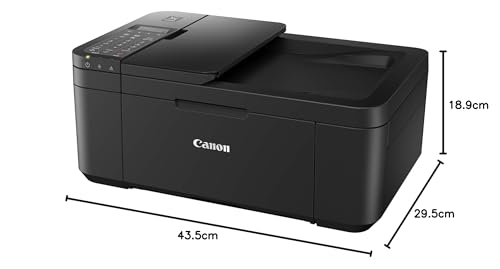 Canon PIXMA TR4550 Drucker Farbtintenstrahl Multifunktionsgerät DIN A4 (Farbdruck, Scanner, Kopierer, Fax, 4 in 1, 4.800 x 600 dpi, USB, WIFI, WLAN, Duplexdruck, Print App), schwarz