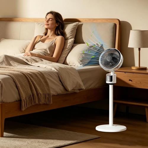 Gungtj Bodenventilator, leistungsstark, leise Kühlung, Luftzirkulation, betriebener Ventilator, Luftzirkulator, für Zuhause, Schlafzimmer, Wohnzimmer, Büro, Studentenwohnheim, Wohnung, Innen- und