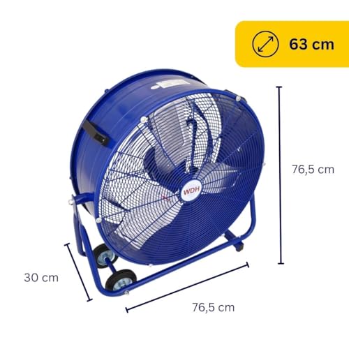 Aktobis Trommelgebläse WDH-TG60L Industrieventilator, Ø 60 cm, blau | Industrieventilator, Ø 60 cm, blau 5.900 m³/h, Spritzwassergeschützt (IP24)