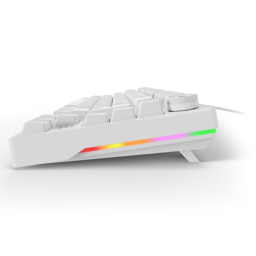 Sharkoon Skiller SGK25 RGB, Gaming Tastatur, 75% Layout, Hot Swap, Huano RED geschmierte Schalter, weiß