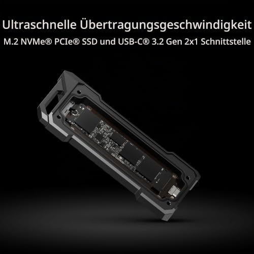 ASUS TUF Gaming AS1000 USB-C 3.2 Gen 2x1 tragbare M.2 NVMe PCIe SSD | 1 TB, MIL-STD-810H Fallschutz, IP68 Wasser- und Staubschutz, NTI Backup Now EZ, PS5 + Xbox Unterstützung