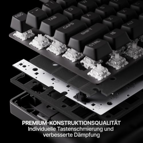 SteelSeries APEX PRO TKL Gen-3-Gaming-Tastatur – OmniPoint 3.0 analoge magnetische Schalter, Quickset-Auto-Presets (Schnellabzug, Schnellantipp/SOCD, Schutzmodus), OLED,RGB,PBT, USB-C, German QWERTZ