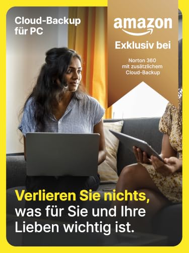 Norton 360 Deluxe mit extragroßer Backup-Kapazität – Amazon Exklusiv* 50GB zusätzlicher Cloud-Backup Speicher. Antivirus Software für 5 Geräte und einem Jahr Laufzeit