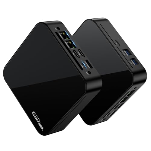DreamQuest Mini PC Windows 11 Pro Intel N100 (bis zu 3,4 GHz) 16GB DDR4 512GB M.2 SSD Micro Desktop Computer mit Type C /4K HDMI Port, 2X Gigabit Ethernet/WiFi 5/BT 5/USB3.2 für Office Business