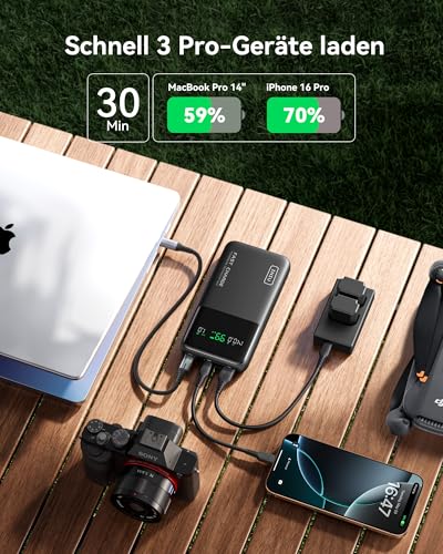 INIU 140W Laptop Power Bank, 27000mAh Schnellladung Externe Handyakkus | Flugzeug Geeignet, Reise-Essential, 3-Port Schnelllade Externe Akku für MacBook, Laptop, Steam Deck, iPhone Samsung iPad uvm