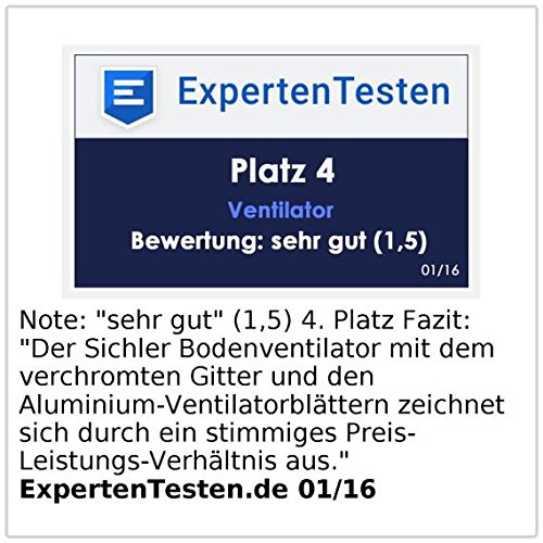 Sichler Haushaltsgeräte starker Ventilator: Vollmetall-Bodenventilator, 3 Geschwindigkeitsstufen, 100 W, Ø 45 cm (Ventilator Boden, Boden Windmaschine, groß)