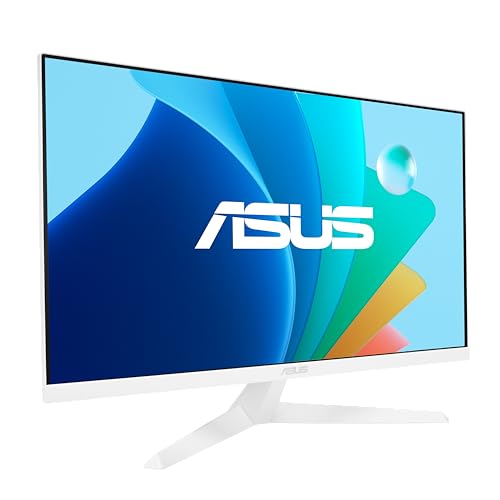 ASUS VY279HF-W 27 Zoll 100Hz Weiß IPS Eye Care Monitor | Antibakterielle Beschichtung, TÜV-Zertifiziert Flicker-Free, Blaulichtfilter, Eye Care Plus, 1ms, Vesa, für Home Office, HDMI