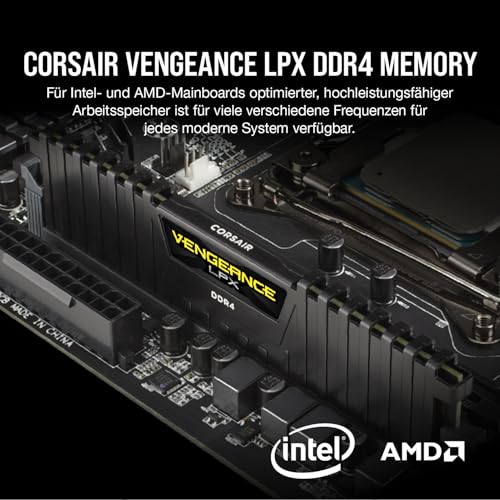 CORSAIR Vengeance LPX DDR4 RAM 16GB (2x8GB) Bis zu 3200MHz CL16-18-18-36 1.35V Intel AMD Desktop-Computer-Speicher – Schwarz (CMK16GX4M2B3200C16)
