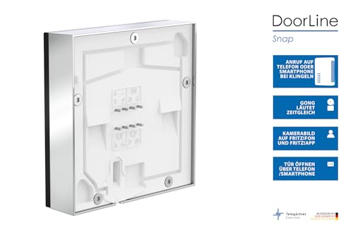 Türklingel mit Bildübertragung ohne Cloud, DoorLine Made in Germany | elegante Glasoberfläche, Anthrazit, WLAN-Klingel, perfekt für alle FRITZ!Box Modelle, Smart Home-kompatibel, Snapshotfunktion