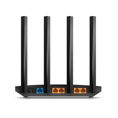 TP-Link Archer C6 Dualband Gigabit WLAN-Router (867Mbit/s 5GHz + 300Mbit/s 2,4GHz, 4 Gigabit LAN-Port, MU-MIMO, IPTV, Unterstützt Keine DSL-Funktion