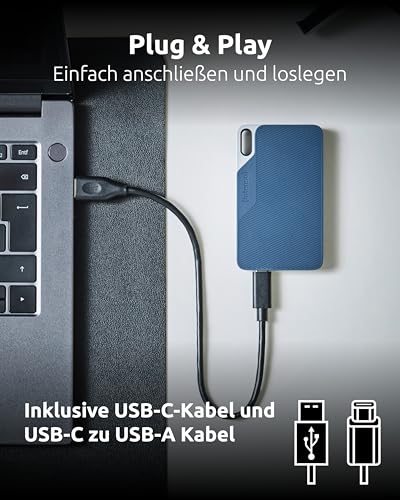 Intenso TX100 500GB - Externe SSD USB 3.2 Gen 1x1 Tragbare Festplatte | Bis zu 500 MB/s Lesegeschwindigkeit - Kompakter Speicher fuer PC, Laptop, Mac, PS5 & Xbox - Robust und Stossfest