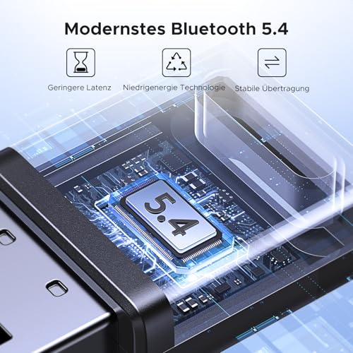 UGREEN Bluetooth Adapter PC 5.4 USB Bluetooth Dongle PC Stick für Windows | für Win 11/10/8.1,Plug&Play,geringe Latenz,Tragen Sie eine Staubkappe