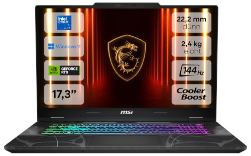 MSI Cyborg 17, Gaming-Laptop, 17,3" Full-HD 144 Hz Display, Intel Core 7 240H, NVIDIA GeForce RTX 5060, 16 GB DDR5, 1 TB SSD, Windows 11 Home, B2RWFKG-048