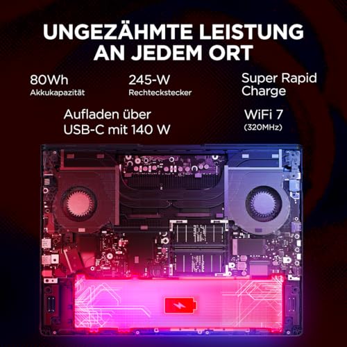 Lenovo Legion Pro 5 16ADR10 Gaming AI Laptop | 16" WQXGA 165 Hz OLED Display | NVIDIA GeForce RTX 5060 | AMD Ryzen 7 | 32GB RAM | 1TB SSD | Win11 | QWERTZ | Eclipse Black | 3 Monate GamePass