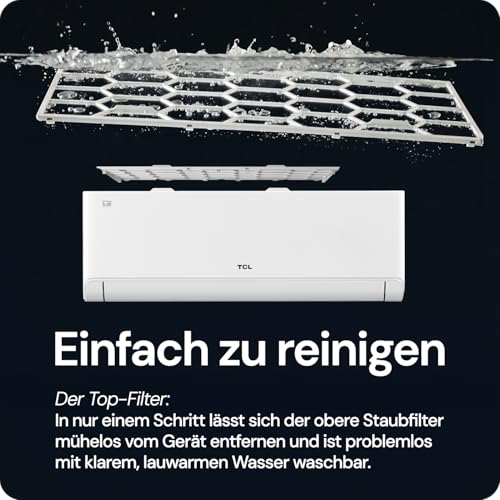 TCL Split Klimaanlage 12000 BTU BreezeIN mit Sprachsteuerung, WIFI für Räume bis 45m² 4 in 1: Heizen, Kühlen, Entfeuchten, Ventilieren - volle Flexibilität bei der Installation