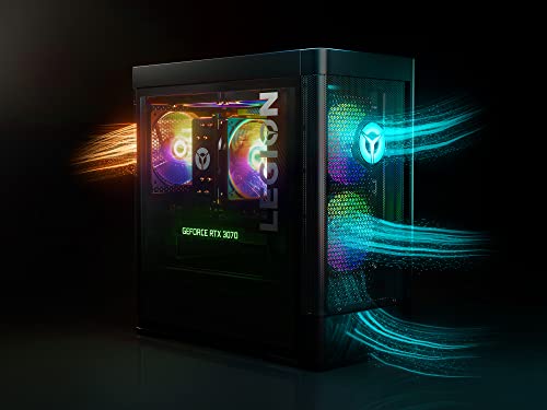 Lenovo Legion T5 Gen 7 – Gaming-PC (Intel Core i7-12700F, 1TB SSD, RAM 16 GB, NVIDIA GeForce RTX 3070-8 GB, ohne Betriebssystem), Schwarz, spanische QWERTY-Tastatur