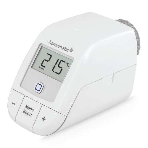 Homematic IP Heizkörperthermostat – Basic | Smart Home, digitaler Thermostat Heizung, Steuerung per App, Alexa, Google Home, Push-to-Pair, Energie sparen, 153412A3