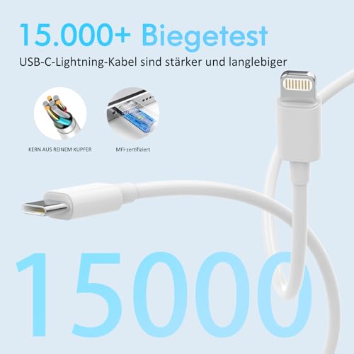 iPhone ladekabel, iPhone Ladegerät, Apple MFi Zertifiziert für iPhone14 /13