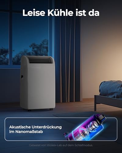 Mobile Klimaanlage 12000 BTU, Klimaanlage Mobil mit Abluftschlauch, Mobiles Klimagerät mit Abluftschlauch mit Timer, R290, 5 Modi