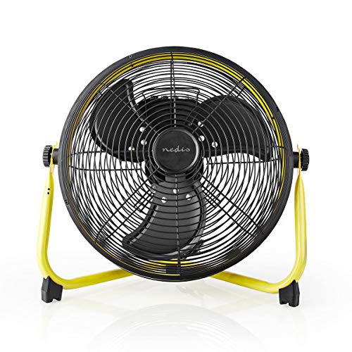 NEDIS Bodenventilator - 300 mm - 3-Geschwindigkeitsstufen - Kippbar - Gelb/Schwarz