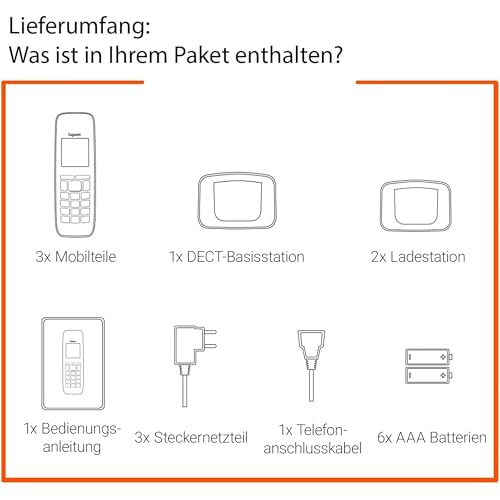 Gigaset Pure 220A Trio - 3 Schnurlose DECT-Telefone mit Anrufbeantworter - mit Call-Block-Taste und Freisprechfunktion - 80 Kontakten, anthrazit schwarz [Kompatibel in DE, IT, FR, NL, BE, Che, AUT]