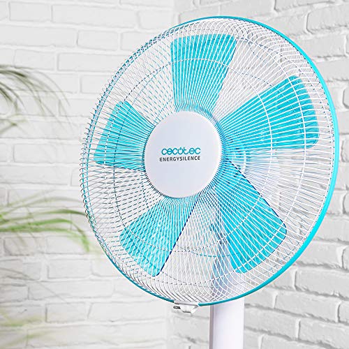 Cecotec Standventilator EnergySilence 500, 40 W | 40 cm Durchmesser, 5 Aerodynamikflügel, 3 Geschwindigkeiten, höhenverstellbar 110-130 cm, Oszillation, leiser Betrieb