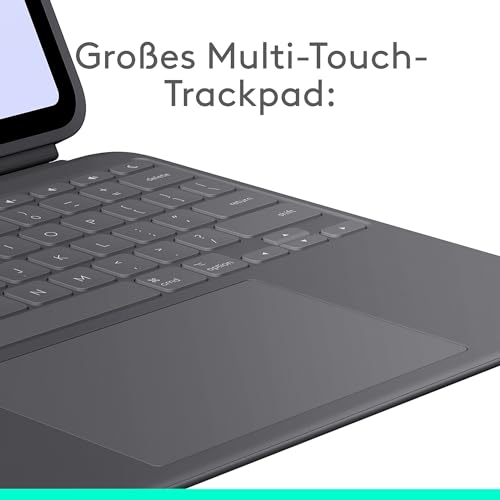 Logitech Combo Touch für iPad Pro 13 Zoll (M4 und M5) (2024 und 2025) | Abnehmbare Tastatur mit Hintergrundbeleuchtung, Halterung, Multi-Use-Modus, DEU QWERTZ-Graphit Tastatur-Case