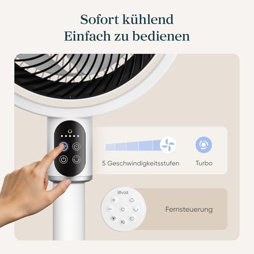Levoit CoreBreeze 382 Standventilator DC Motor leise Luftzirkulation