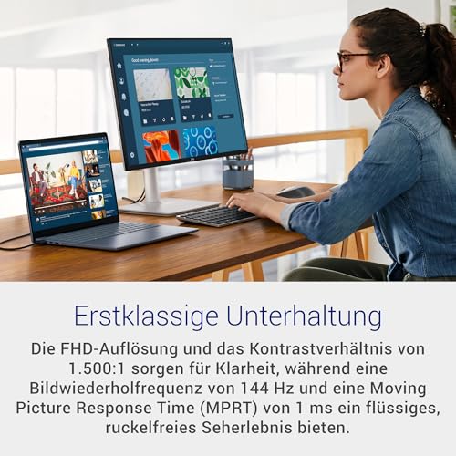 Dell 24 Plus Monitor - S2425HSM, Full HD (1920x1080), 144Hz, IPS, 1ms MPRT | AMD FreeSync, 99% sRGB, Höhenverstellbar, Eingebaute Lautsprecher, 2 HDMI, 3 Jahre Garantie, Weiß