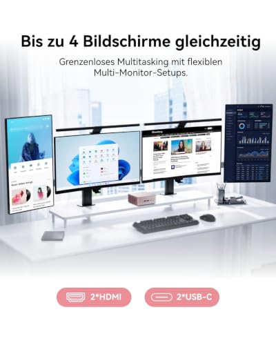 GEEKOM A5 2027 Mini PC, AMD Ryzen 7 7730U, 16GB DDR4 RAM, 512GB SSD | (8C/16T bis 4,5 GHz), 3 Jahre Support, 4K Quad-Display, WiFi 6 BT 5.4, Agentic AI PC für Home Office, Business, Multimedia