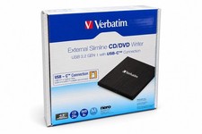Verbatim External Slimline USB-C Externer CD/DVD Brenner USB 3.2 Gen 1 - Schwarz