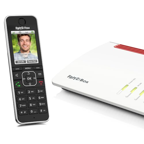 FRITZ!Fon C6 Black | DECT-Komforttelefon | HD-Telefonie mit Farbdisplay | Internet- & Komfortdienste, lange Akkulaufzeit, intuitive Menüführung, Anrufbeantworter, Telefonbuch, natürliches Klangbild