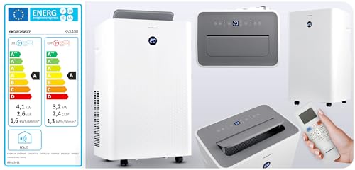 Berdsen Mobiles Klimagerät 5-in-1-14000 BTU - Kühlung, Heizung, Entfeuchtung, Ventilation, Schlafmodus - Tuya Smart App - Energieeffizient
