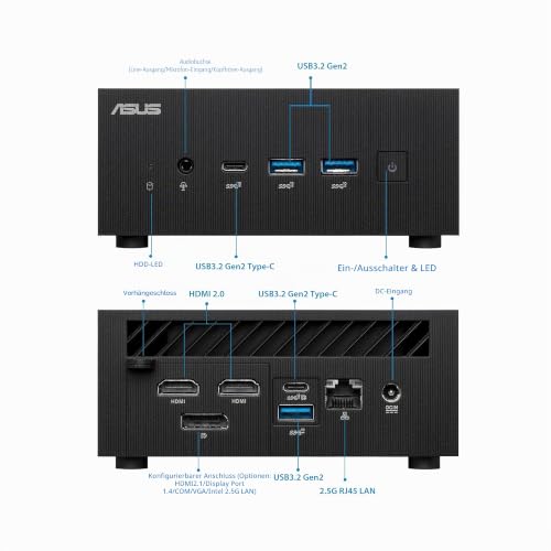 ASUS ExpertCenter PN64-S7013MD Mini PC (Intel Core i7-12700H Prozessor, Intel Iris XE Grafik, 16GB DDR5 RAM, 512GB M.2 NVMe PCIe 4.0 SSD, WiFi 6E)