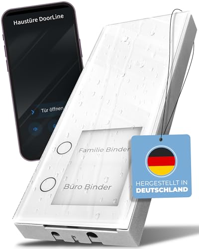 DoorLine Slim DECT Farbe: Weiß von Telegärtner Elektronik l Clevere Türstation l per Knopfdruck mit der AVM FRITZ!Box zur Tür-Sprechanlage gekoppelt l erweiterbar zur Video-Sprechanlage I