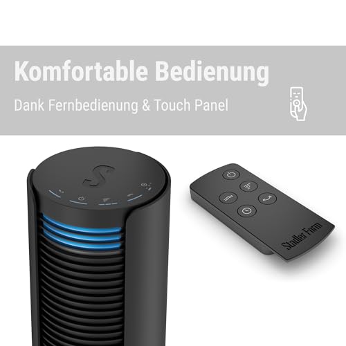 Stadler Form Turmventilator Peter, leise, groß, mit Fernbedienung | Horizontale Schwenkfunktion, 6 Geschwindigkeitsstufen, Timer, energiesparender DC-Motor, für Schlafzimmer geeignet, schwarz