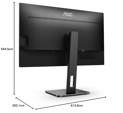 AOC Q27P2Q - 27 Zoll QHD Monitor, höhenverstellbar (2560x1440, 75 Hz, VGA, HDMI, DisplayPort, USB Hub) schwarz
