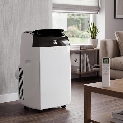 Thaookte Klimaanlage mobil 10000 BTU, 4-in-1: Kühlen, Entfeuchten, Ventilator & Nachtabsenkung, Energieklasse A++, R290, Fernbedienung, geräuscharm, ideal für Wohnzimmer, Schlafzimmer & Büro bis 45 m²
