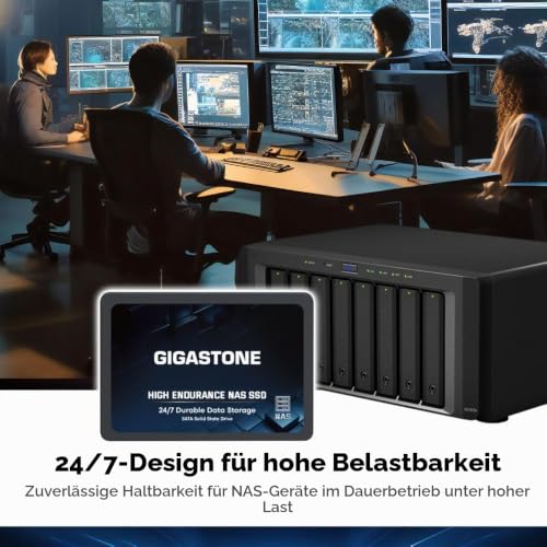 Gigastone NAS SSD 4TB SSD Festplatte (4er-Pack) Hohe Dauerhaltbarkeit SSD für 24/7 Dauerbetrieb NAS-Systeme RAID 2,5 Zoll SATA III Internes Festkörper-Laufwerk SSD Caching