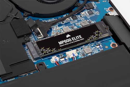 CORSAIR MP600 ELITE 2TB M.2 PCIe Gen4 x4 NVMe SSD - M.2 2280 - Bis zu 7.000MB/Sek. Sequentielles Lesen - High-Density 3D TLC NAND - Schwarz