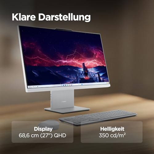 Lenovo IdeaCentre All-In-One | 27" QHD Display | Intel Core 9 | 32GB | 1TB | All in One|27" QHD Display|Intel Core 9 270H|32GB RAM|1TB SSD|Windows 11 |Grau|inkl. Maus und Tastatur| inkl. Webcam