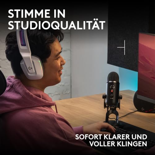 Logitech G Blue Microphones Yeti Mikrofon für Aufnahmen, Gamer USB-Mikrofon | Professionelles Youtube-Mikrofon für Streaming, Podcasting, Gaming, Voiceover, Plug 'n Play auf PC und Mac, PC-Mikrofon