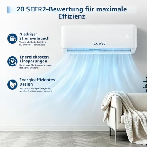 Inverter Split-Klimagerät 24000 BTU,WLAN & App Steuerung,Energieklasse A++,