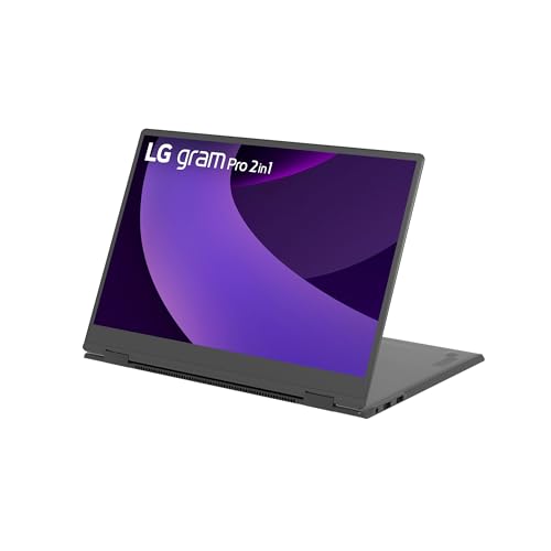 LG gram Pro 16 16T90TP-K.AA78G (16 Zoll) OLED 2in1 Notebook, Intel Core Ultra 7 255H, Intel Arc™ 140T GPU, 16GB RAM, 1TB SSD, federleicht (1,399 kg), gram AI, 77 Wh, Thunderbolt 4, Schwarz