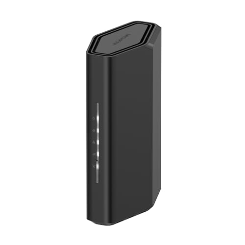 NETGEAR Nighthawk WiFi 7 WLAN Router RS100, Bis zu 135 m², 3,6 Gbit/s | Glasfaser Router, Zuverlässige Leistung, Einfache Einrichtung, 50 Geräte, 1× 2,5G + 4× Gigabit-Ports, Dual Band, BE3600